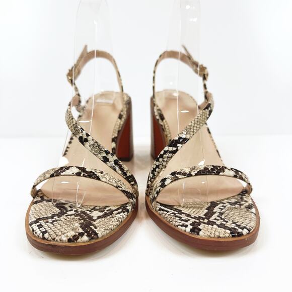 H by Halston Snakeskin Block Heel Sandals - Picture 4 of 8